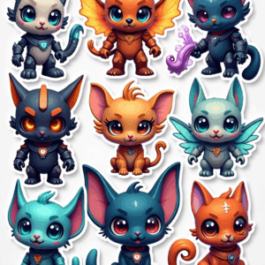 Cartoon Characters & Mascots - Sticker Sheet v22